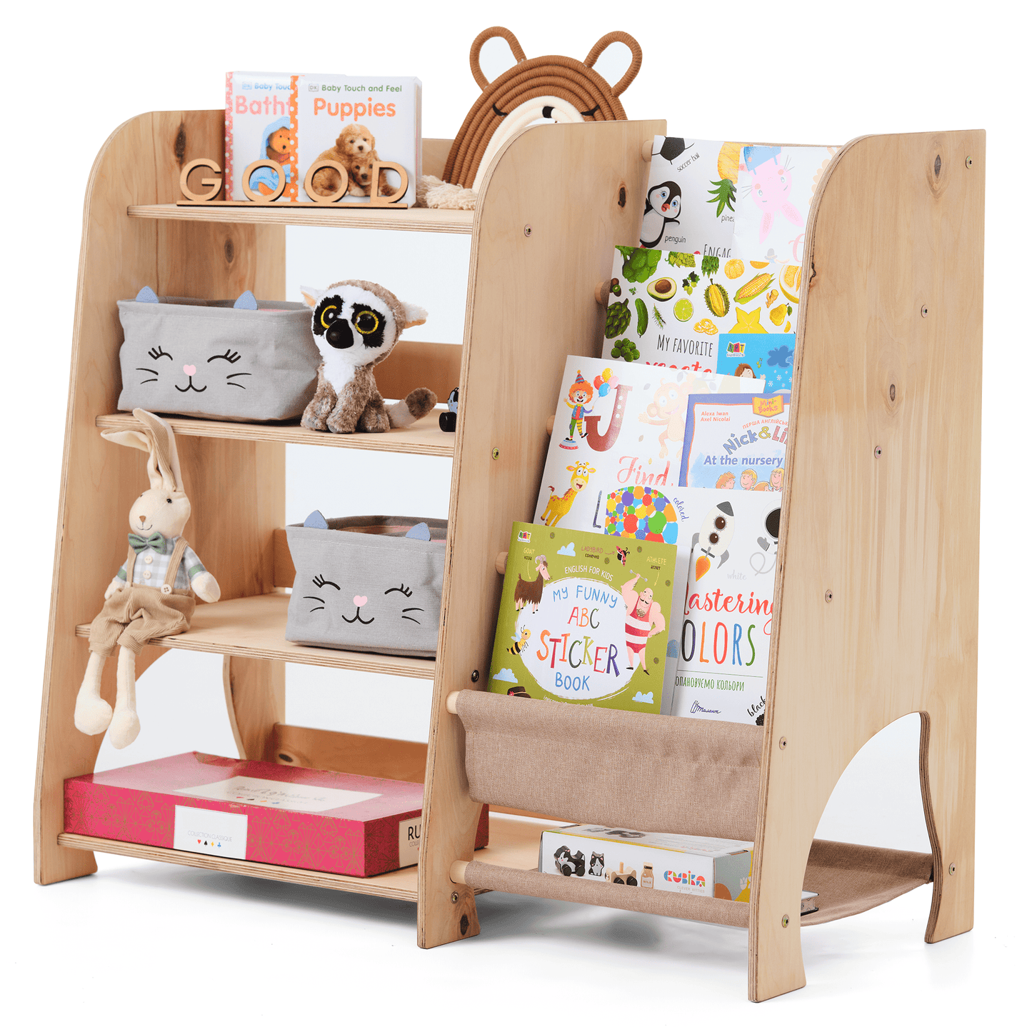 2in1 Montessori-Regal für Bücher und Spielzeug
