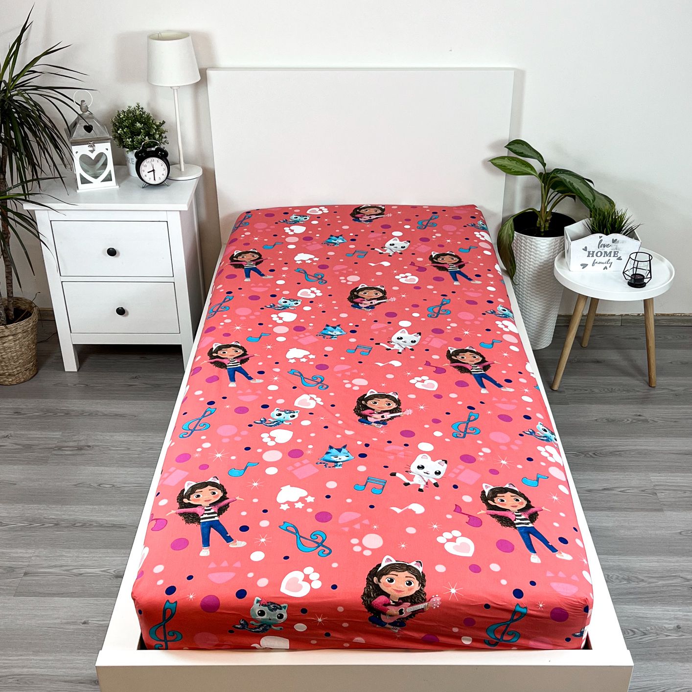 Gabby's Dollhouse Spannbettlaken - 90x200 cm Bettbezug Puppenhaus Matratzenbezug