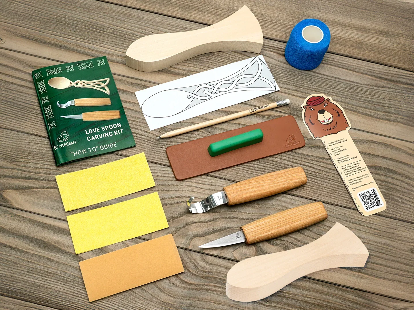 BEAVERCRAFT Keltisches Löffel-Schnitzset (love spoon)