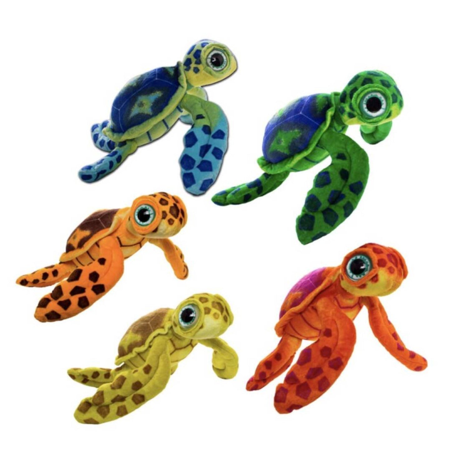 Schildkröte buntes Kuscheltier - 23 cm Plüschtier süßes Stofftier