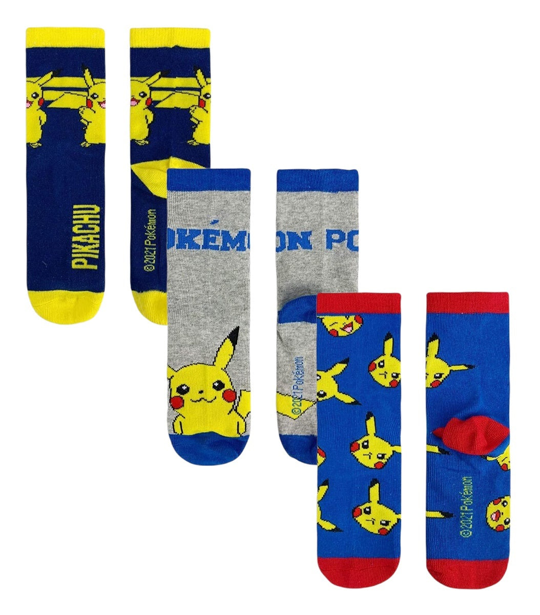 Pokemon Socken 3 Paar Unisex Kinder Pikachu