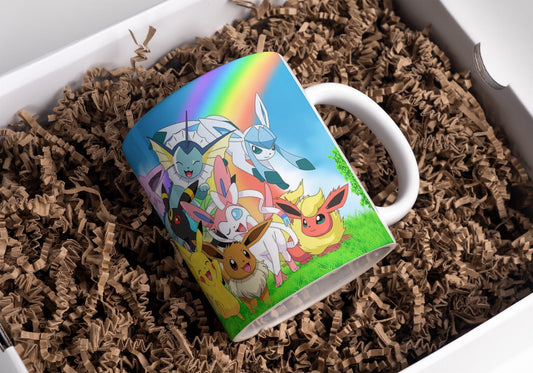 Pokémon Tasse Evoli Nachtara Feelinara Kaffeetasse 325ml Becher Tasse Geschenk