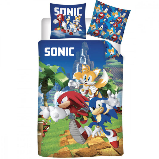 Sonic the Hedgehog Bedding - Soft 140 x 200 cm Duvet and Pillow