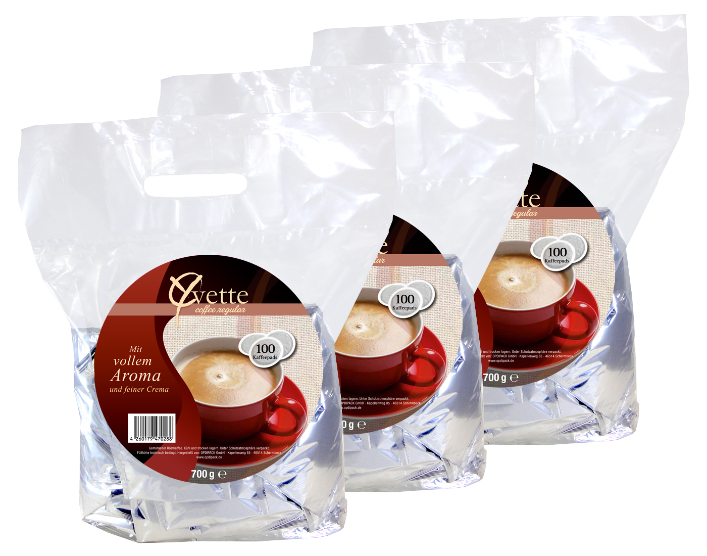 300 Kaffeepads Regular 12x 25er Beutel Yvette