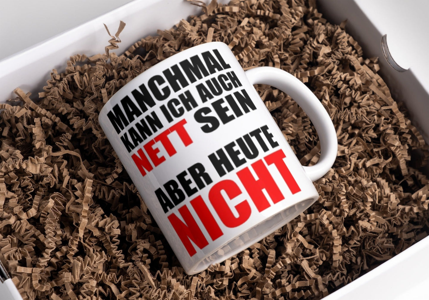 Lustige Kaffeetasse "Manchmal kann ich auch nett sein" Frühstück Morgen Arbeit Tasse Büro Geschenk