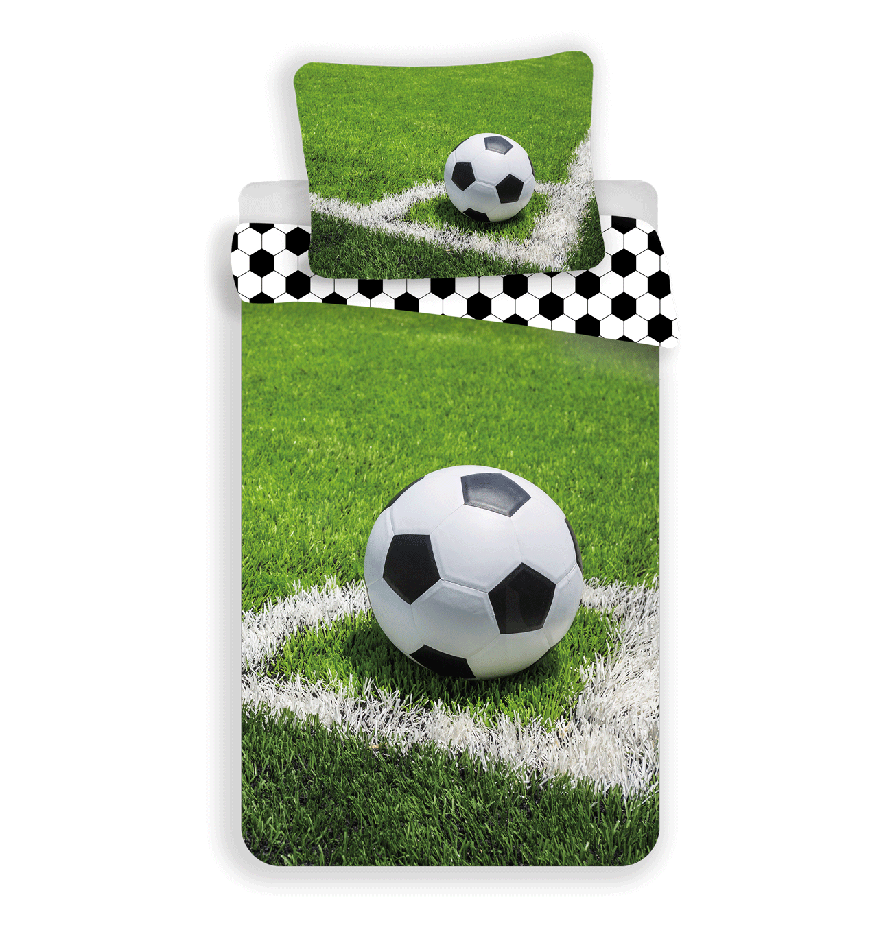 Fußball Bettwäsche - weiche Baumwolle 140x200 cm Kissen und Decke