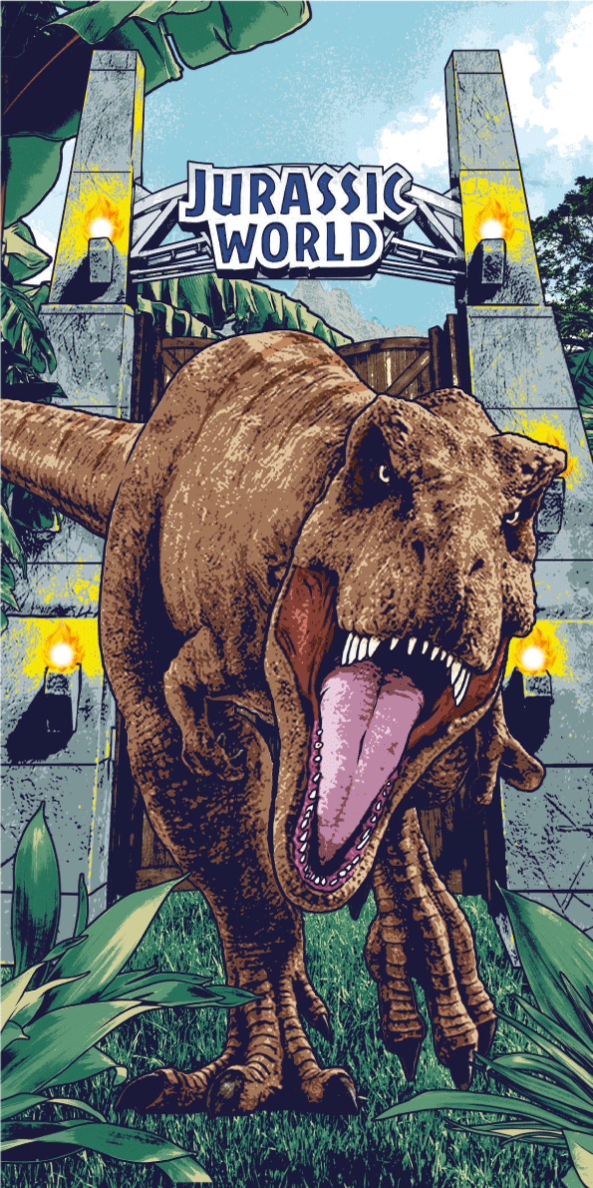 Jurassic World Handtuch T-Rex Strand Badetuch 70x140cm