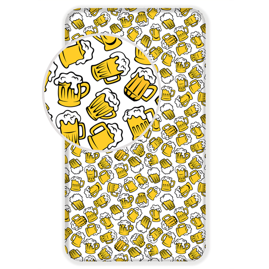 Beer Fitted Sheet - 90x200 cm Duvet Cover Single Bed Mattress Cover