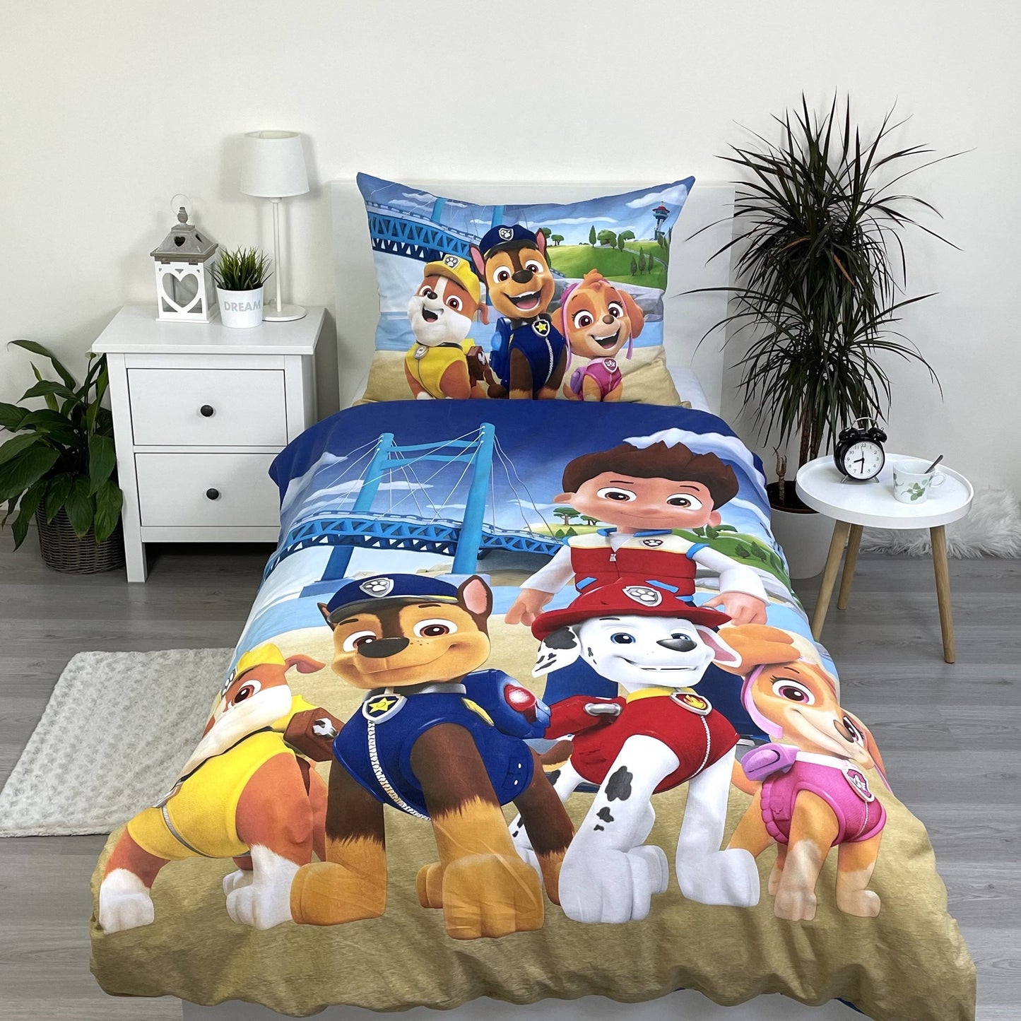 Paw Patrol Bettwäsche - weiche Baumwolle 140x200 cm Kissen und Decke Einzelbett