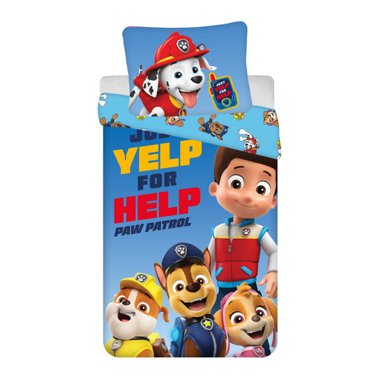 Paw Patrol Bettwäsche - weiche Baumwolle blau 140x200 cm Kissen- und Deckenbezug
