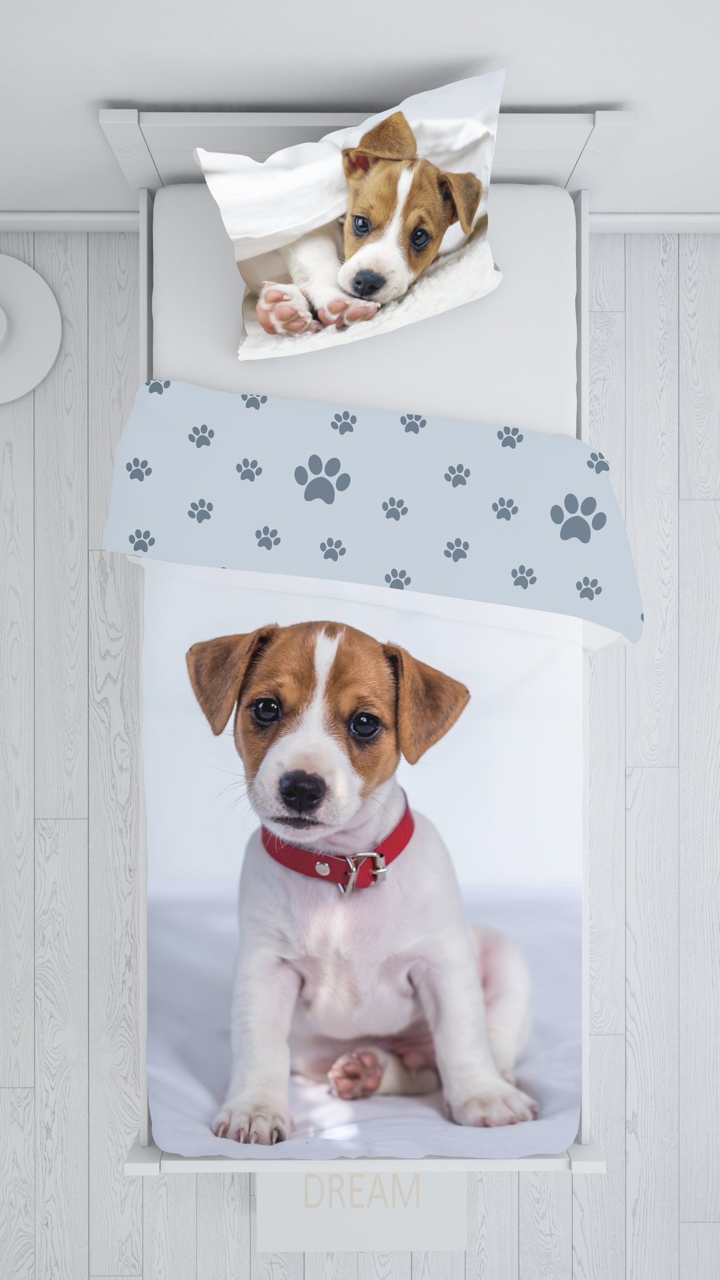 Hunde Bettwäsche - weiche Baumwolle 140x200 cm Welpe Hund Kissen und Decke
