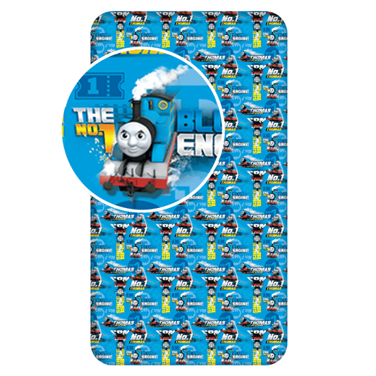 Thomas die Lokomotive Spannbettlaken - 90x200 cm Spannbetttuch Einzelbett Matratzenbezug