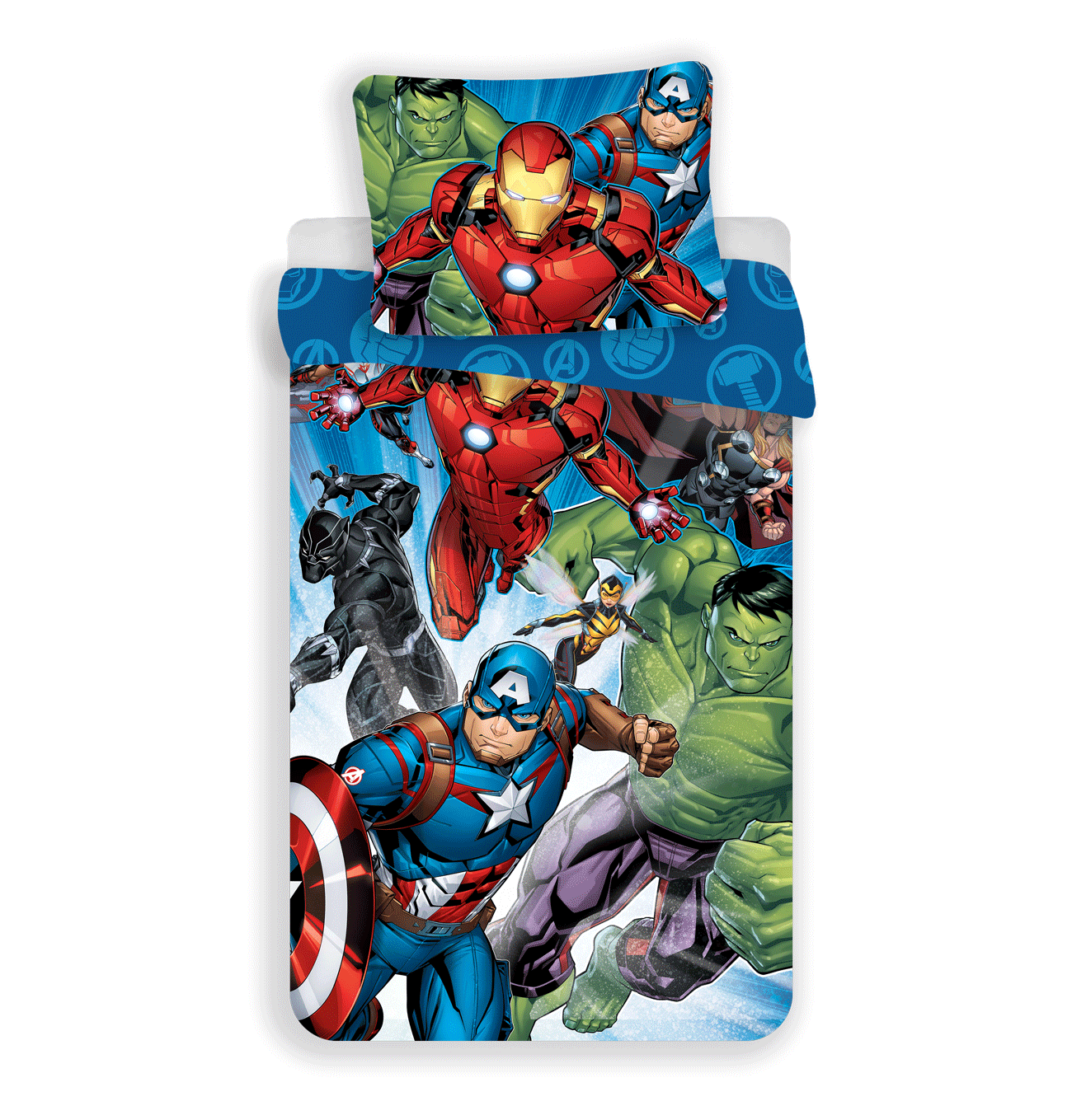 Marvel Avengers Bettwäsche - 140x200 cm Kissen und Decke