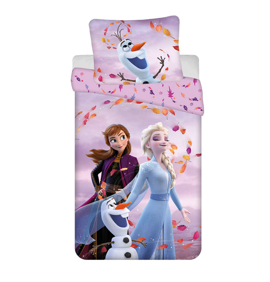 Die Eiskönigin Anna & Elsa Bettwäsche - 140x200 cm Baumwolle Kissen und Decke