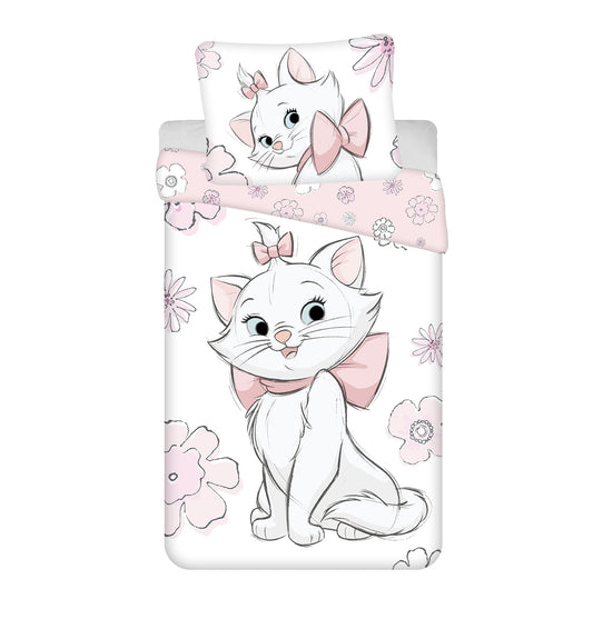 Aristocats Marie Katze Bettwäsche - 140x200 cm weiche Baumwolle Kissen und Decke