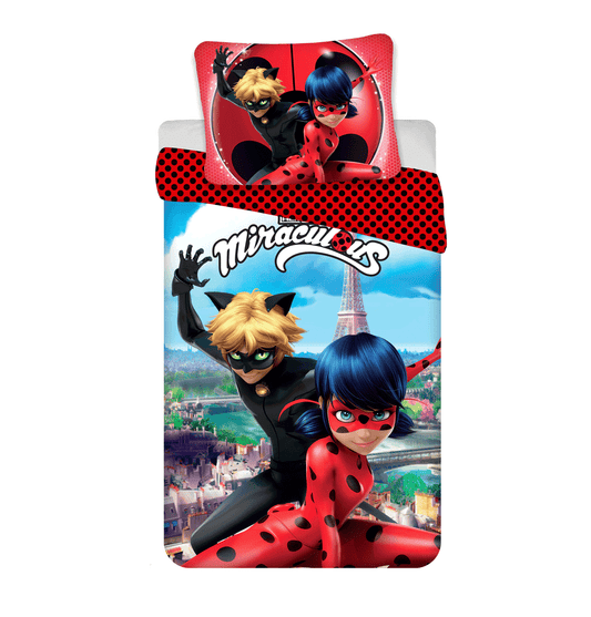 Miraculous Ladybug Bettwäsche – 140x200 cm weiche Baumwolle Kissen und Decke