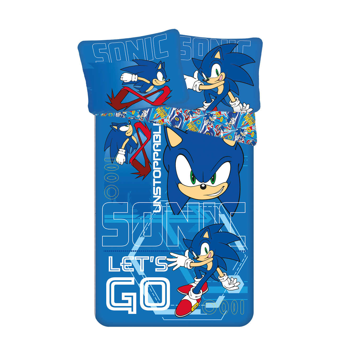 Sonic Bettwäsche - 140x200 cm weiche Baumwolle Kissen und Decke