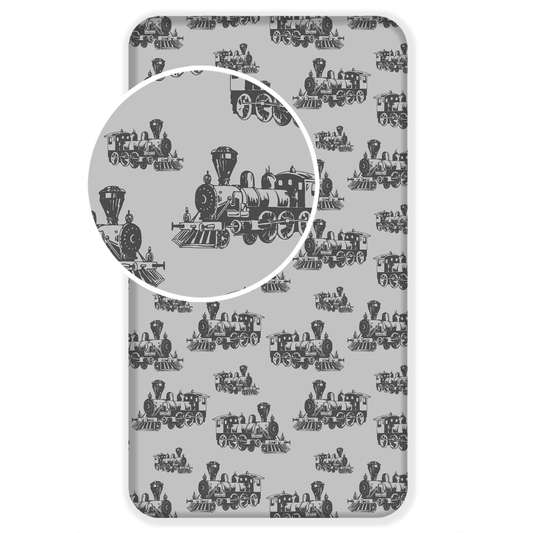 Lokomotive Zug Spannbettlaken - 90x200 cm Spannbetttuch Einzelbett Matratzenbezug