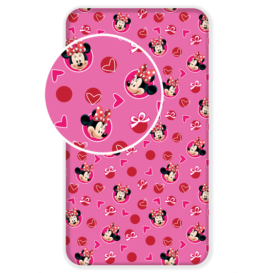 Minnie Maus pinkes Spannbettlaken - 90x200 cm Bettlaken Einzelbett Matratzenbezug