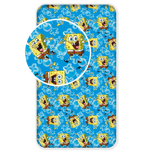 Spongebob Spannbettlaken - 90x200 cm Bettlaken Einzelbett Matratzenbezug