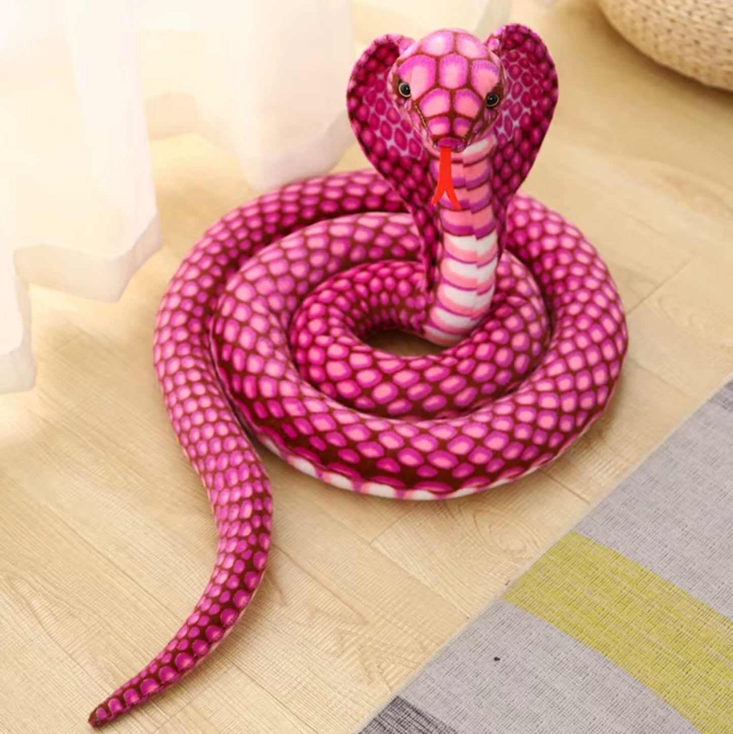 Kobra Schlange Kuscheltier - 80 cm Plüschtier Rosa Pink Stofftier