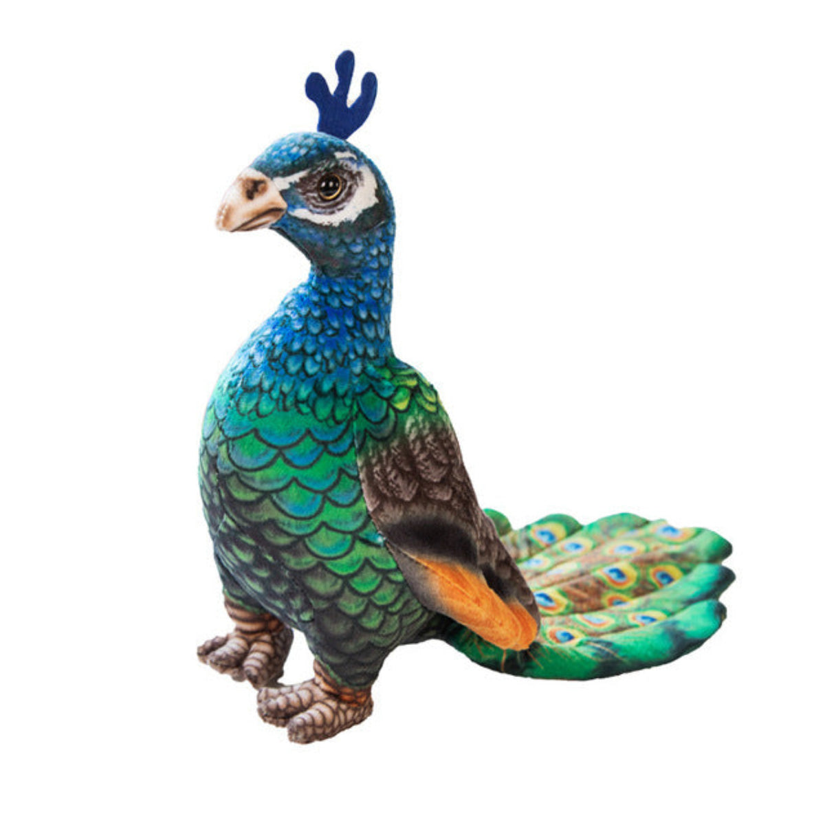 Blauer Pfau Kuscheltier - 28 cm Plüschtier Pfau Stofftier