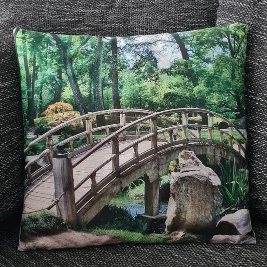 Pillow Case Forest Bridge at the River - 45cm x 45cm