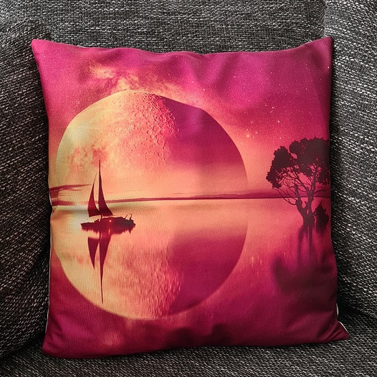 Kissenbezug Segelschiff im Sonnenuntergang - 45cm x 45cm