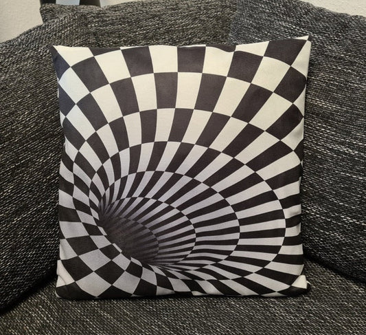 3D-Druck-Designer-Kissenbezug Schwarz-weißer Strudel - 45 cm x 45 cm
