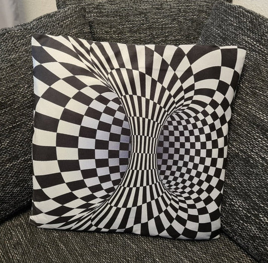 3D-Druck Designer-Kissenbezug Schwarz-weiße Säule - 45 cm x 45 cm