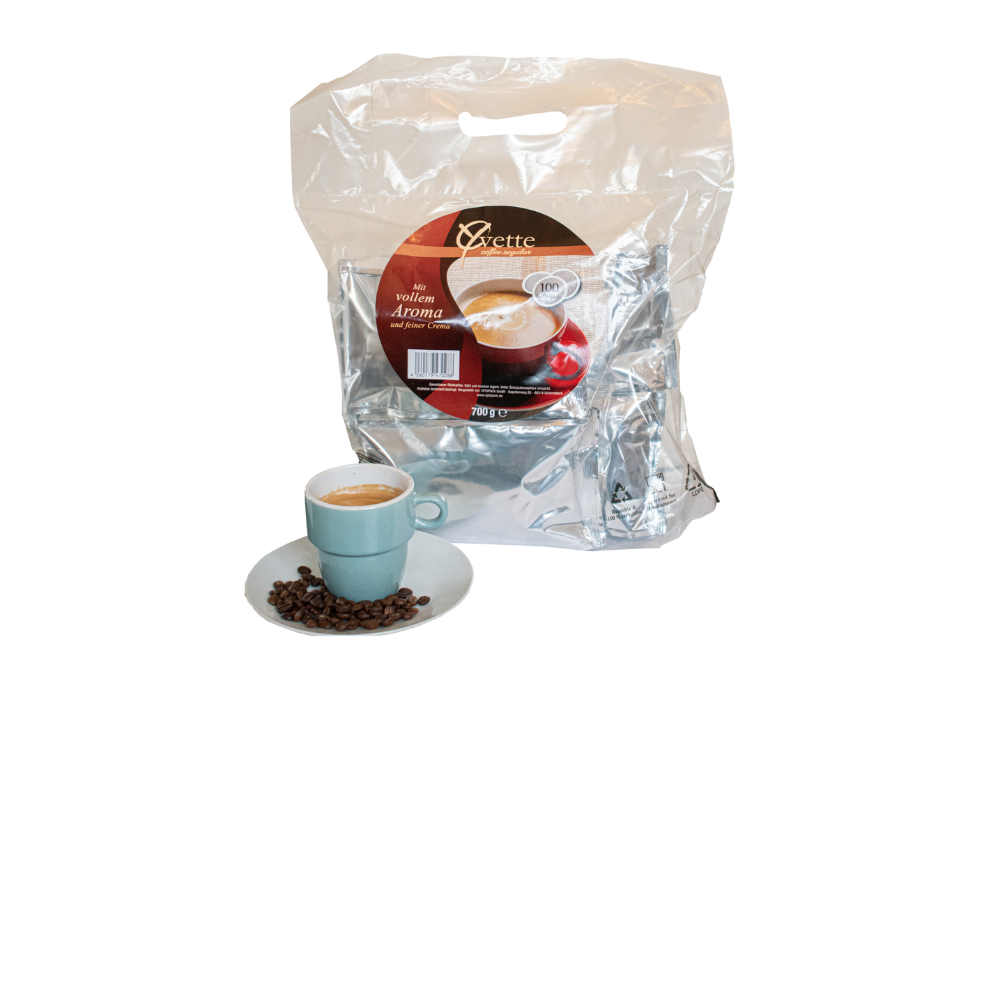 300 Kaffeepads Regular 12x 25er Beutel Yvette