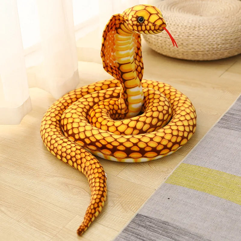 Kobra Schlange Kuscheltier - 70 cm Plüschtier weiches Stofftier Gelb