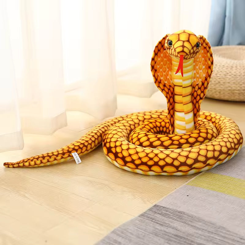 Kobra Schlange Kuscheltier - 70 cm Plüschtier weiches Stofftier Gelb