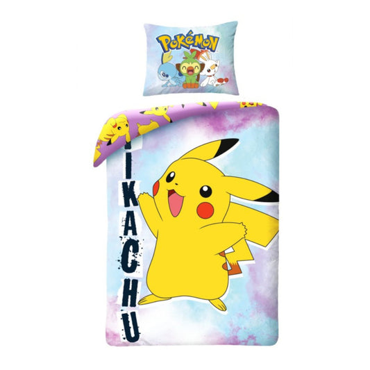 Pokemon Pikachu Bettwäsche - 140x200 cm Kissen- und Deckenbezug