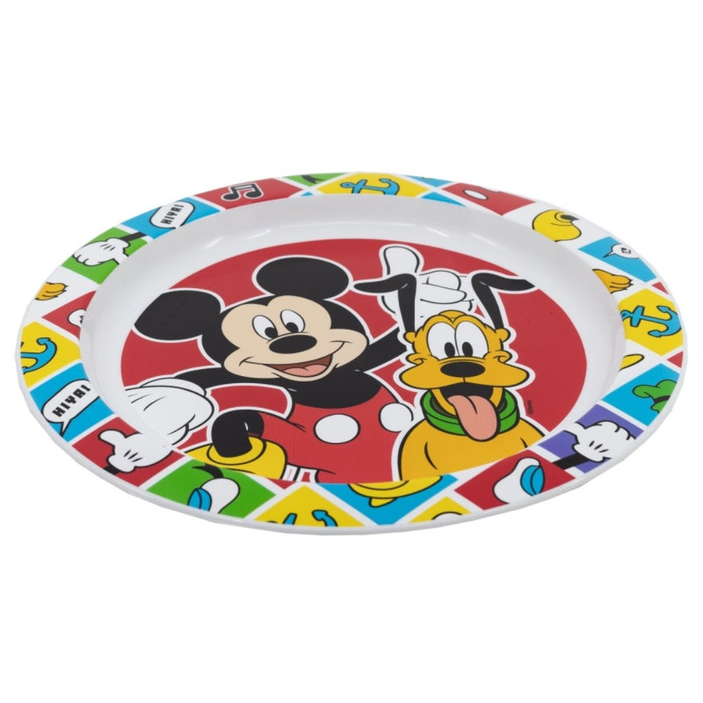 Micky Maus Pluto Plastik-Teller Kunststoffset für Kinder - Mikrowelle geeignet