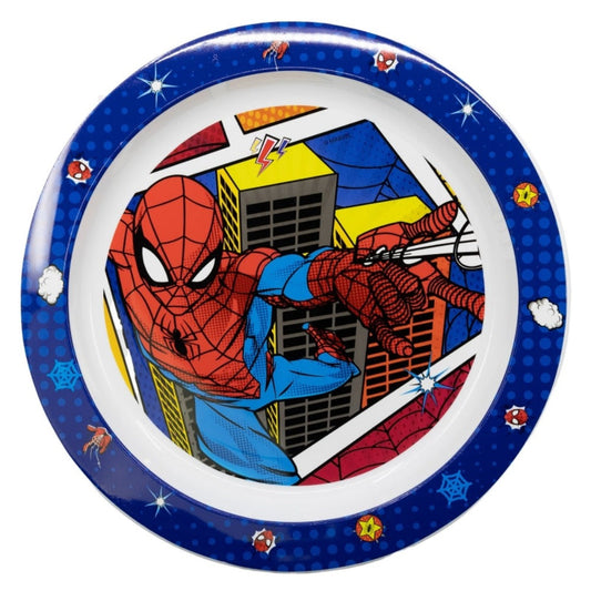 Spiderman Plastikteller Kunststoffset für Kinder - Mikrowellengeeignet